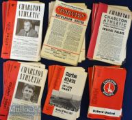 Charlton Athletic home football programme collection to collect 1954/55 (12), 1955/56 (7), 1956/