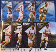 England Home Rugby Programmes 2008 & 2009 (8): The large Twickenham issues for the four Autumn tests