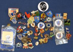 Rugby Badges Collection (50+): Fine collection of overwhelmingly rugby-themed lapel badges of all