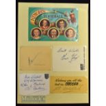 Signed Knights of Football Postcard featuring Alf Ramsey, Bobby Charlton, Stanley Matthews, Walter
