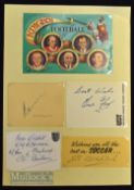 Signed Knights of Football Postcard featuring Alf Ramsey, Bobby Charlton, Stanley Matthews, Walter