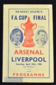 1950 FAC final souvenir football programme by Victor, 4 page card. Fold, kept flat.