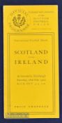 1920 Rare Scotland v Ireland Rugby Programme: Over a century old, Scotland’s second match back after