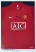 Bryan Robson Signed Manchester United football shirt size L signed in ink to front, framed