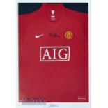 Bryan Robson Signed Manchester United football shirt size L signed in ink to front, framed