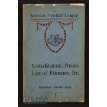 1919/20 Scottish Football League handbook with constitution, rules, fixtures, club details and