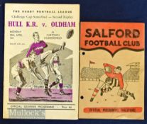 Challenge Cup quarter & semi programmes 1959 & 1964: Salford v Leigh 1959, some minor tears but