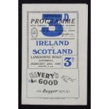 1950 Ireland v Scotland Rugby Programme: Issue from the Dublin clash. One pocket fold otherwise