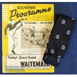 Scarce NZEF 1941-46 Rugby Tie & 1940 NZ Programme: Lovely reminder of the NZ contribution to the war
