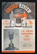 1956/57 Manchester United v Southampton football programme FA Youth Cup Semi Final date 8 Apr,
