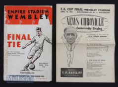 1939 FA Cup final match programme at Wembley Portsmouth v Wolverhampton Wanderers 29 April 1939,