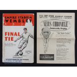 1939 FA Cup final match programme at Wembley Portsmouth v Wolverhampton Wanderers 29 April 1939,