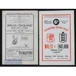 1947 Wales v England, 1951 Wales v England match programmes at Ninian Park (2) Minor age wear,