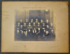 1928-29 Edinburgh Wanderers 1st XV Rugby Team Photo: Approx 22” v 17” large official titled and