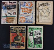 Athletic News Football Annuals 1930/31, 1931/32 (torn cover), 1932/33 (cover missing), 1936/37 (