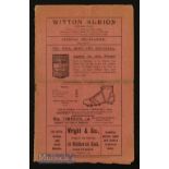 1927/28 Witton Albion v Stalybridge Celtic match programme 21 January. Creased, worn, fair at best.