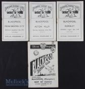 Selection of Blackpool reserve programmes to include 1947/48 Manchester City, Burnley, Aston
