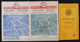 1951 Five Nations Rugby Programme Selection (3): England v France (3-11) and v Scotland (5-3); and