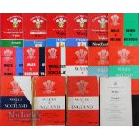 Wales Home Rugby Programmes 1956-1987 (16): ‘Doublers’ from lots 25, 26 & 27, joblot, some only