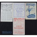 1946/47 Wolves away match programmes at Arsenal, Brentford, Bolton Wanderers, Liverpool. Fair. (4)