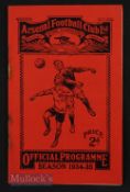 1934/35 Arsenal v Leicester City Div. 1 match programme 15 December 1934 at Highbury. Rust marks,