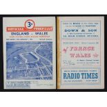 1952 Wales Grand Slam Rugby Programmes (2): England v Wales and Wales v France from the triumphant