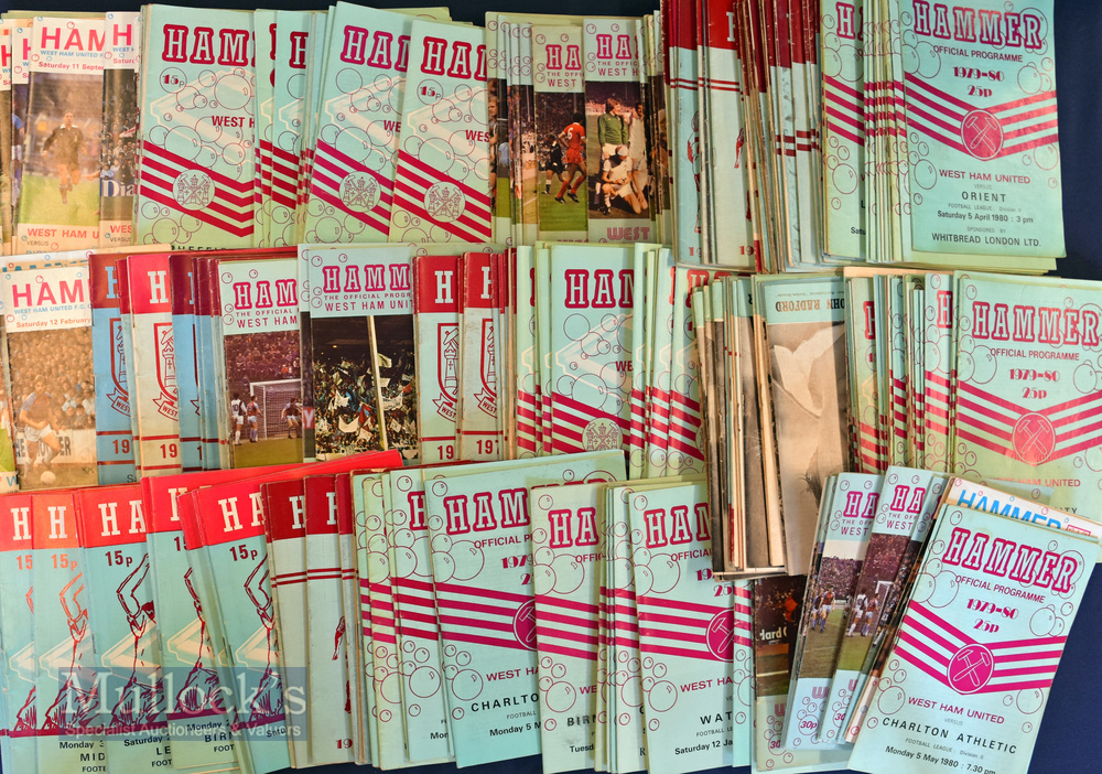 West Ham United Home Programmes (300+) from mid 1960s to early 1980s, conditions A to G with some
