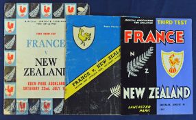 1961 New Zealand v France Test Rugby Programmes (3): The set of three test clashes from the famous