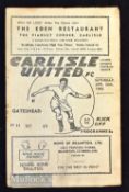 1959/60 Carlisle Utd v Gateshead football programme 30 April 1960 at Brunton Park. Fair. NB: Last