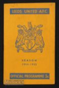 1954/55 Leeds Utd v West Bromwich Albion 19 February 1955 (f) Fair.