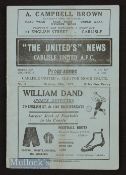 1923/24 Pre-league Carlisle Utd v Cleaton Moor Celtic FAC qualifying match programme 13 October