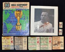 Signed Nobby Stiles 1966 World Cup Final Ticket together with a Nobby Stiles signed print, a 1966