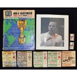 Signed Nobby Stiles 1966 World Cup Final Ticket together with a Nobby Stiles signed print, a 1966