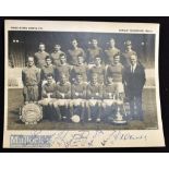 1964/65 Manchester Utd (Division 1 Champions) black & white team photograph with player signature to