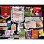 Selection of Football memorabilia to include Fifa World Cup 2006 Pennant Wales v Austria, 2012