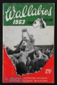 Rare 1963 S Universities (SA) v Wallabies Rugby Programme: Hard-to-find issue match programme from