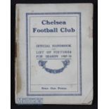 1909/10 Chelsea handbook containing photos/articles and general information, pocket sized. Cover