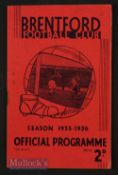 1935/36 Brentford v Wolverhampton Wanderers Div 1 match 1st February. Good, rusty staple.