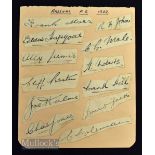 1932 Arsenal FC Signed Album Page with signatures cut out and stuck to page, featuring Hapgood,