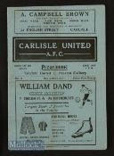 1923/24 Carlisle Utd v Preston Colliery North Eastern League 8 September 1923, slight crease,