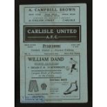 1923/24 Carlisle Utd v Preston Colliery North Eastern League 8 September 1923, slight crease,