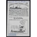 1946/47 Grimsby Town v Blackpool 22 March match programme. Writing to cover & half times.