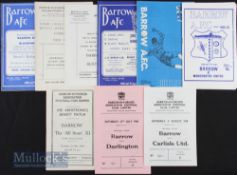 Selection of Barrow home match programmes to include 1957/58 All Stars XI (Shankly), 1959/60