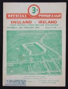 1948 England v Ireland Rugby Programme: Ireland swept the board and here’s the sought-after