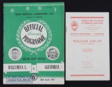 1951 Irish Cup Final Ballymena Utd v Glentoran, semi-final 1951 Glentoran v Linfield at