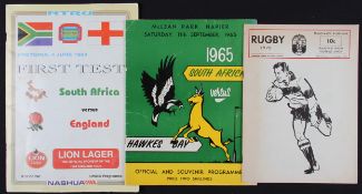 1965-1994 S African Interest Rugby Programmes (3): Hawkes Bay (NZ) v the 1965 Springboks, great