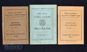 1937/38 West Wales FA Official Rule Book together with 1959/60 and 1962/63 Neath and District