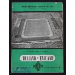 1952 Ireland v England match programme 4 October at Windsor Park. Nick to edge, creases, o/all fair.