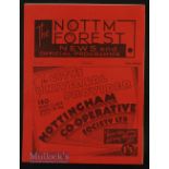 1936/37 Nottingham Forest v Norwich City Div 2 match programme 20 February 1937, staples removed,