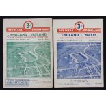 1952 England Rugby Programmes (2): Twickenham issues v Wales, Grand Slam champions-to-be (6-8) & v